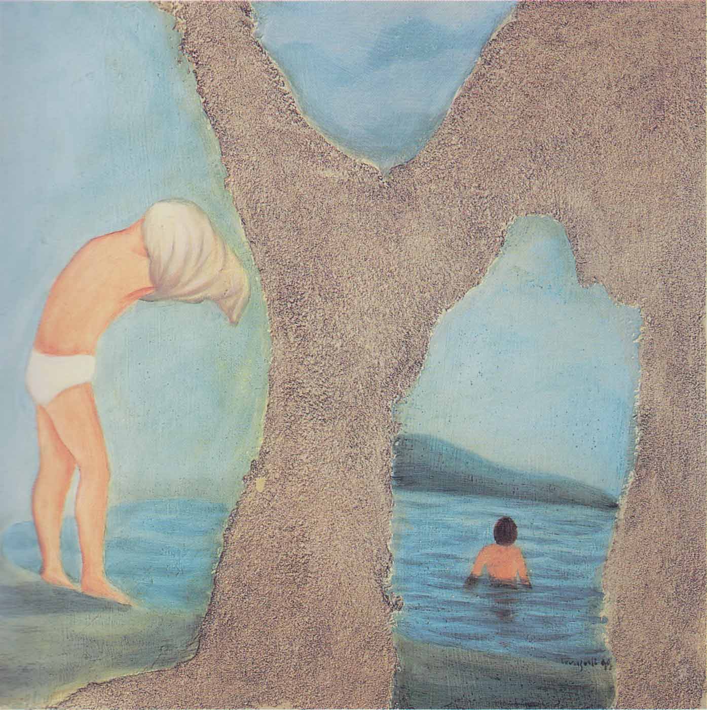 <em>To the Island</em>, 1999. Oil on mixed media, 16 x 16 in. (41 x 41 cm)