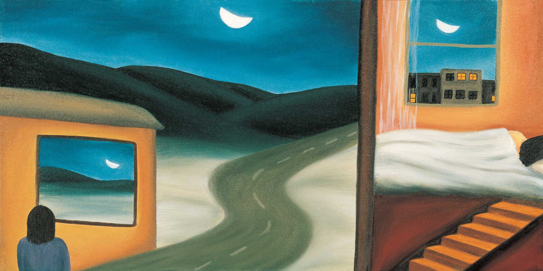 <em>Crescent Road</em>, 1992. Oil on canvas, 18 x 36 in. (46 x 91 cm)