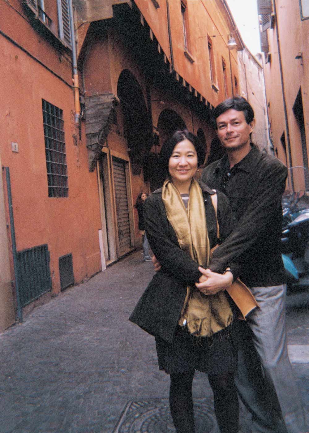 With Thomas in Bologna, Italy, 2003