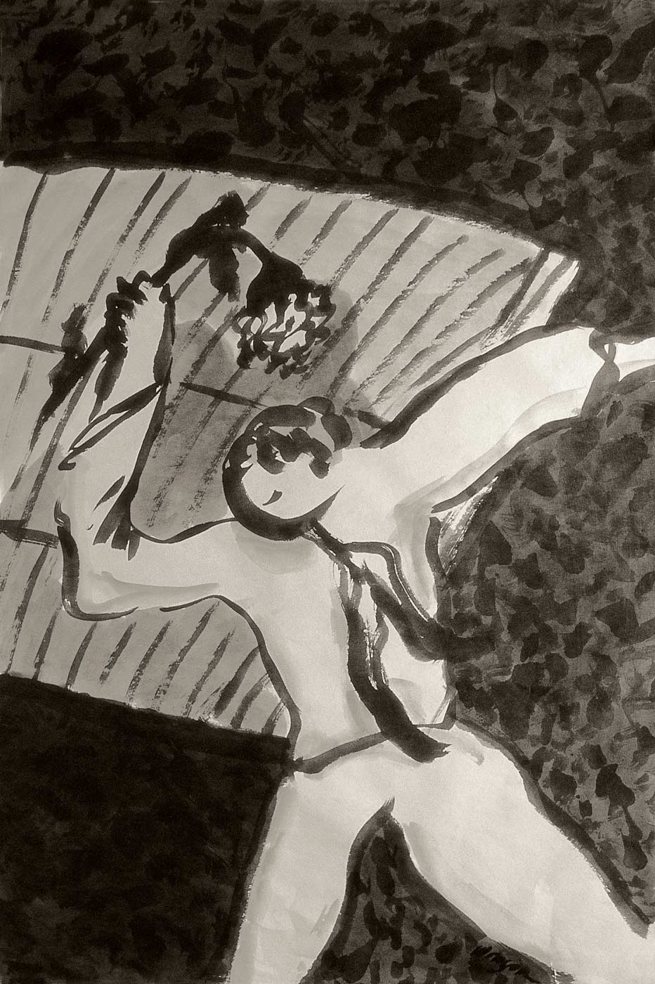 <em>Full Moon Dance II</em>, 1986. Ink on paper, 36 x 32 in. (91 x 81 cm)