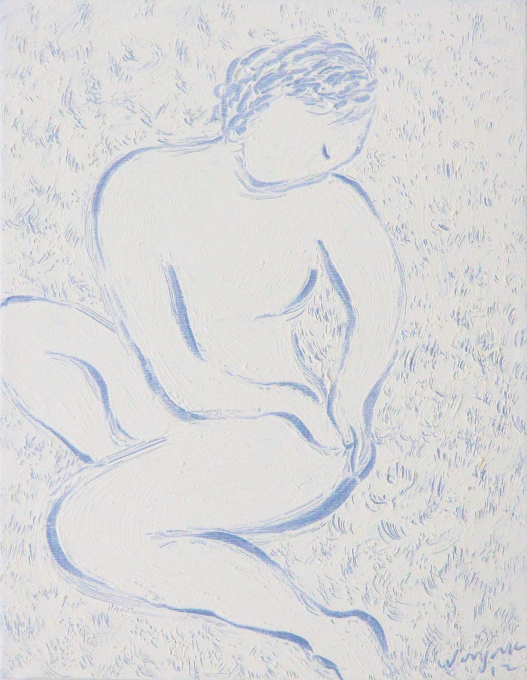 <em>White Drawing I</em>, 2012. Acrylic in canvas, 18 x 14 in. (46 x 36 cm)