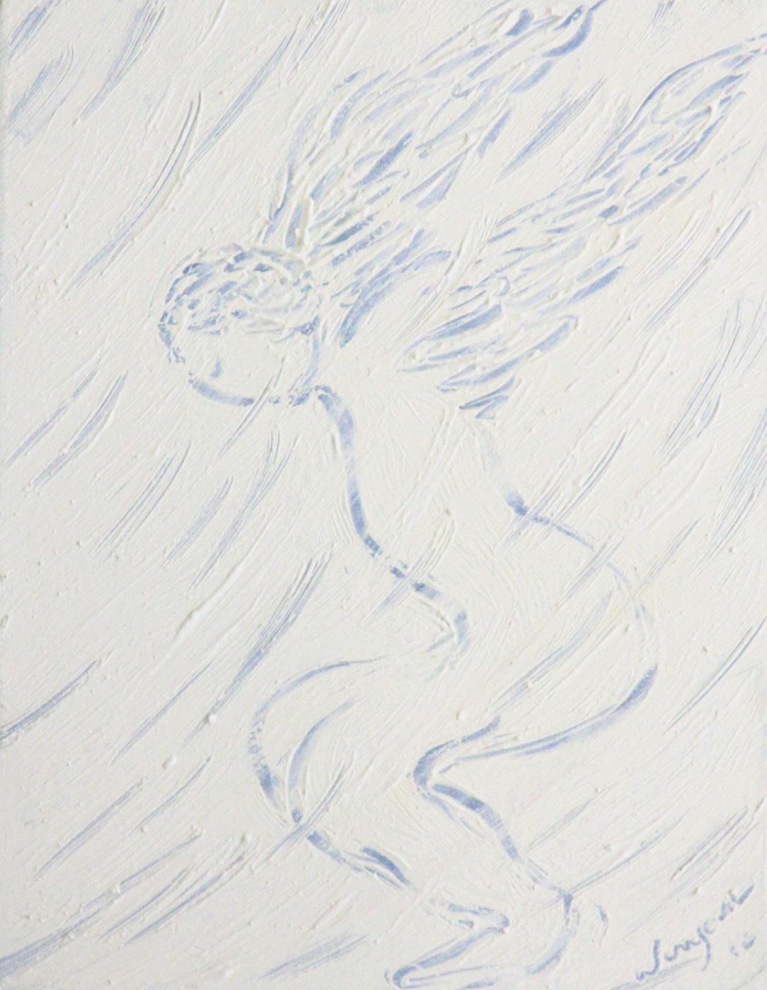 <em>White Drawing V</em>, 2012.  Acrylic in canvas, 18 x 14 in. (46 x 36 cm)