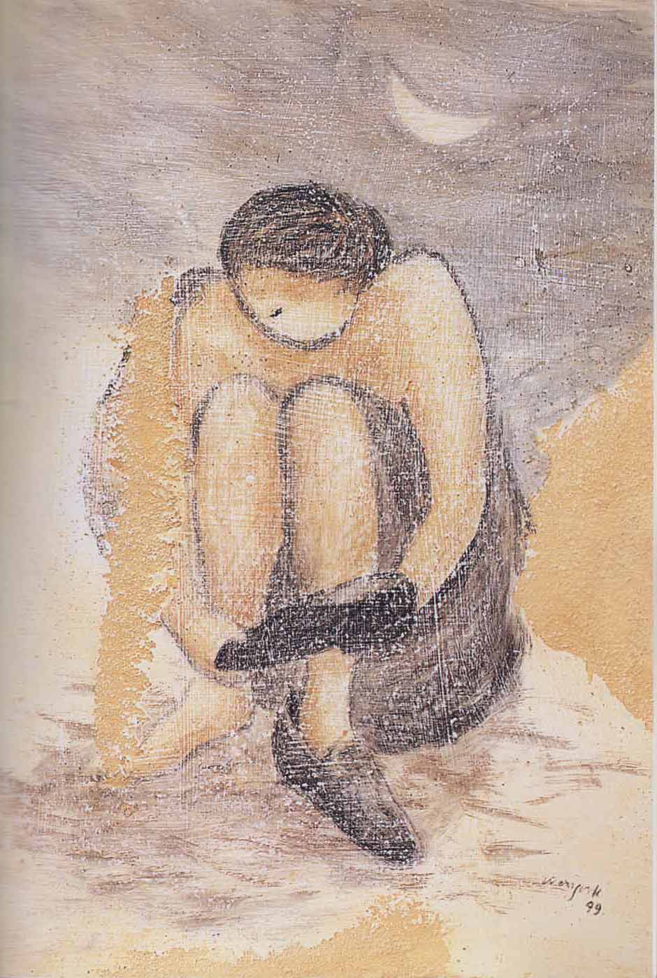 <em>In His Shoes VI</em>, 1999, Oil on mixed media, 19 x 15 in. (48 x 38 cm)