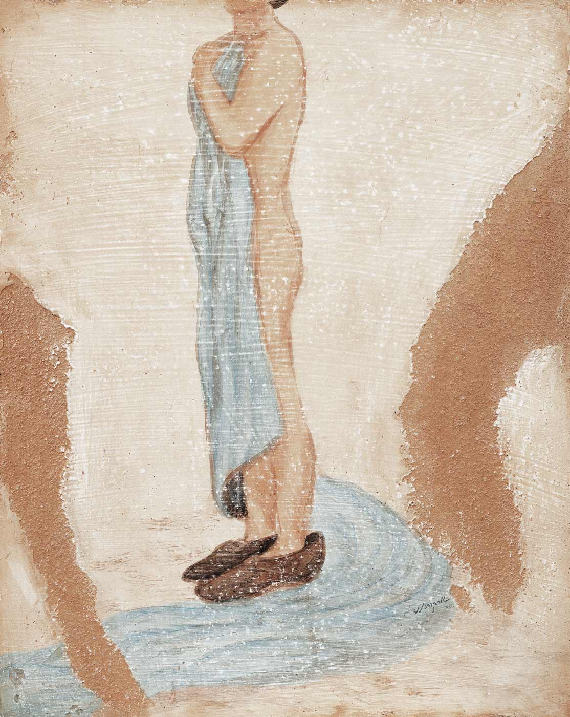 <em>In His Shoes IV</em>, 2000, Oil on mixed media,  19 x 15 in. (48 x 38 cm)