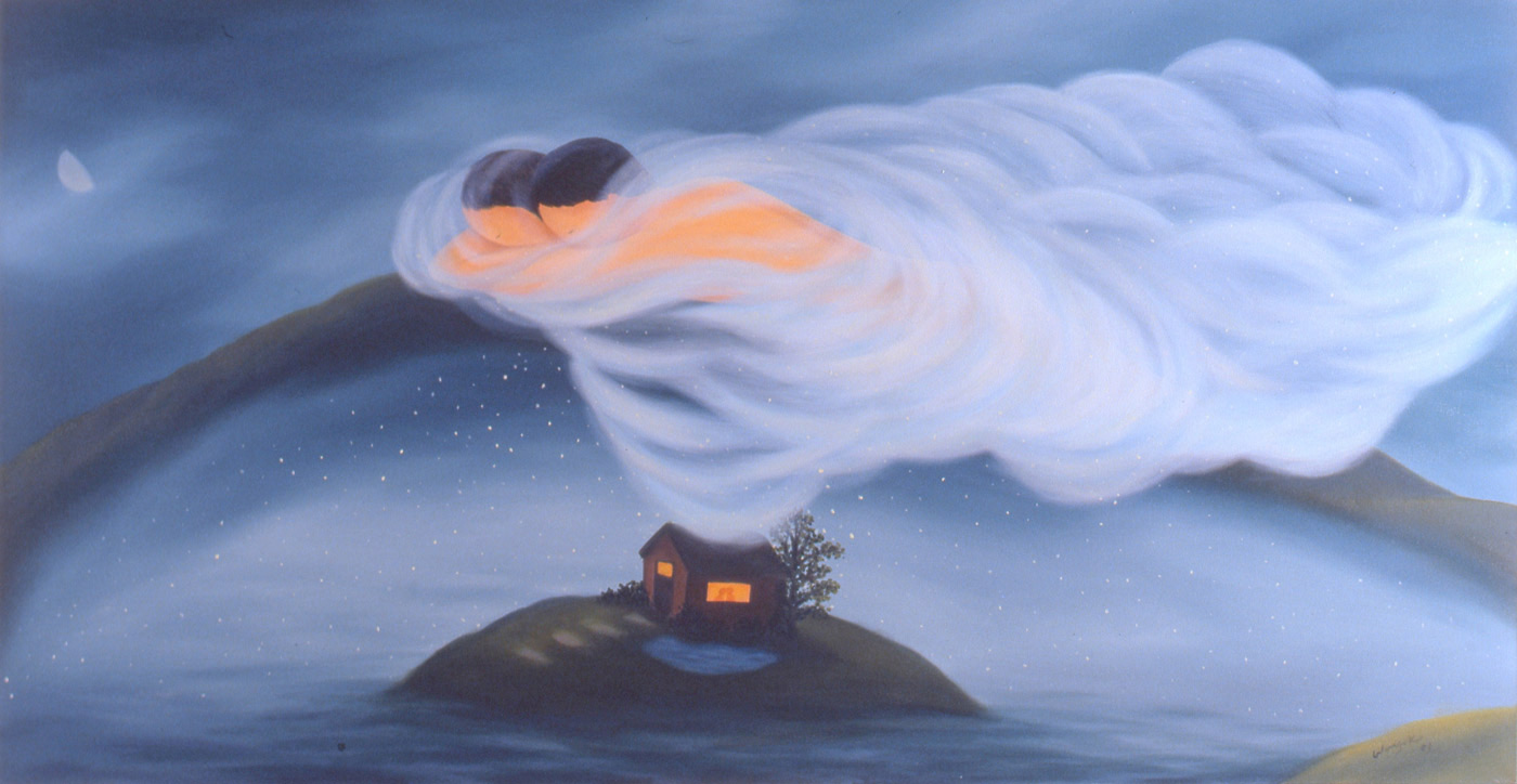<em>Blue Cloud</em>, 2003. Oil on canvas, 34 x 66 in. (86 x 167 cm)