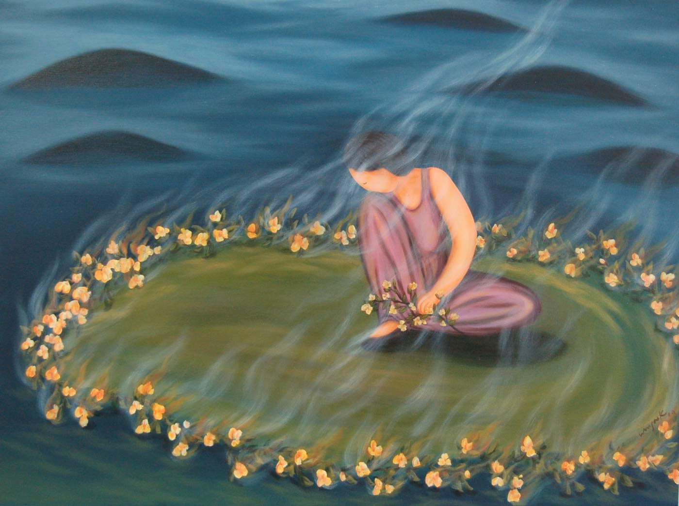 <em>Burning of the Flower I</em>, 2008. Oil on canvas, 24 x 30 in. (61 x 76 cm)