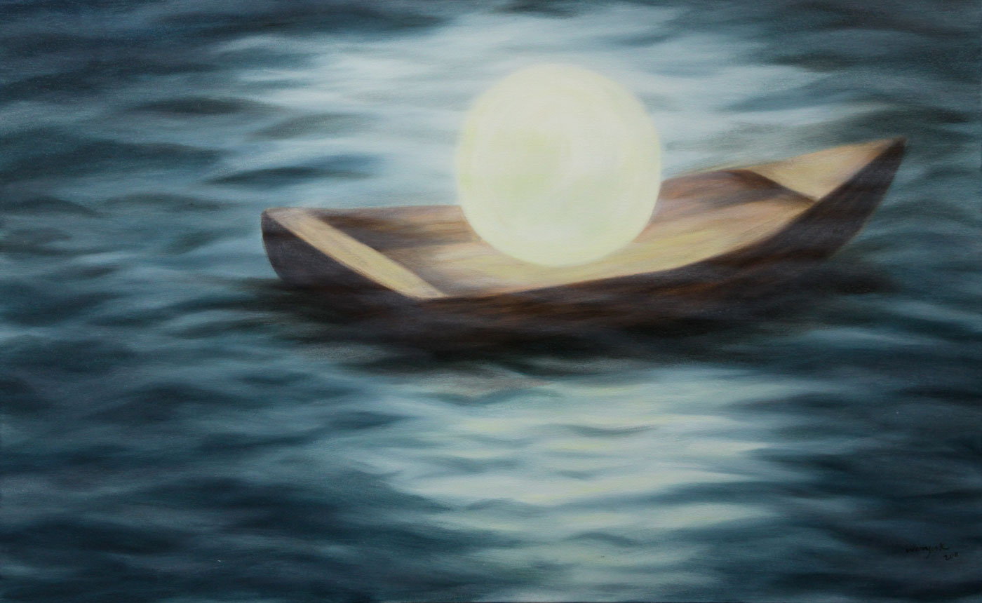 <em>Full Moon in a Boat</em>, 2011. Oil on canvas, 30 x 48 in. (76 x 122 cm)