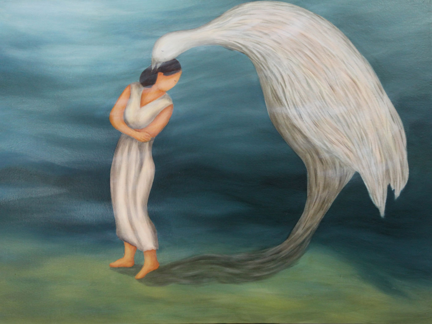 <em>Flight of White Bird II</em>, 2010. Oil on canvas, 28 x 38 in. (71 x 96 cm)