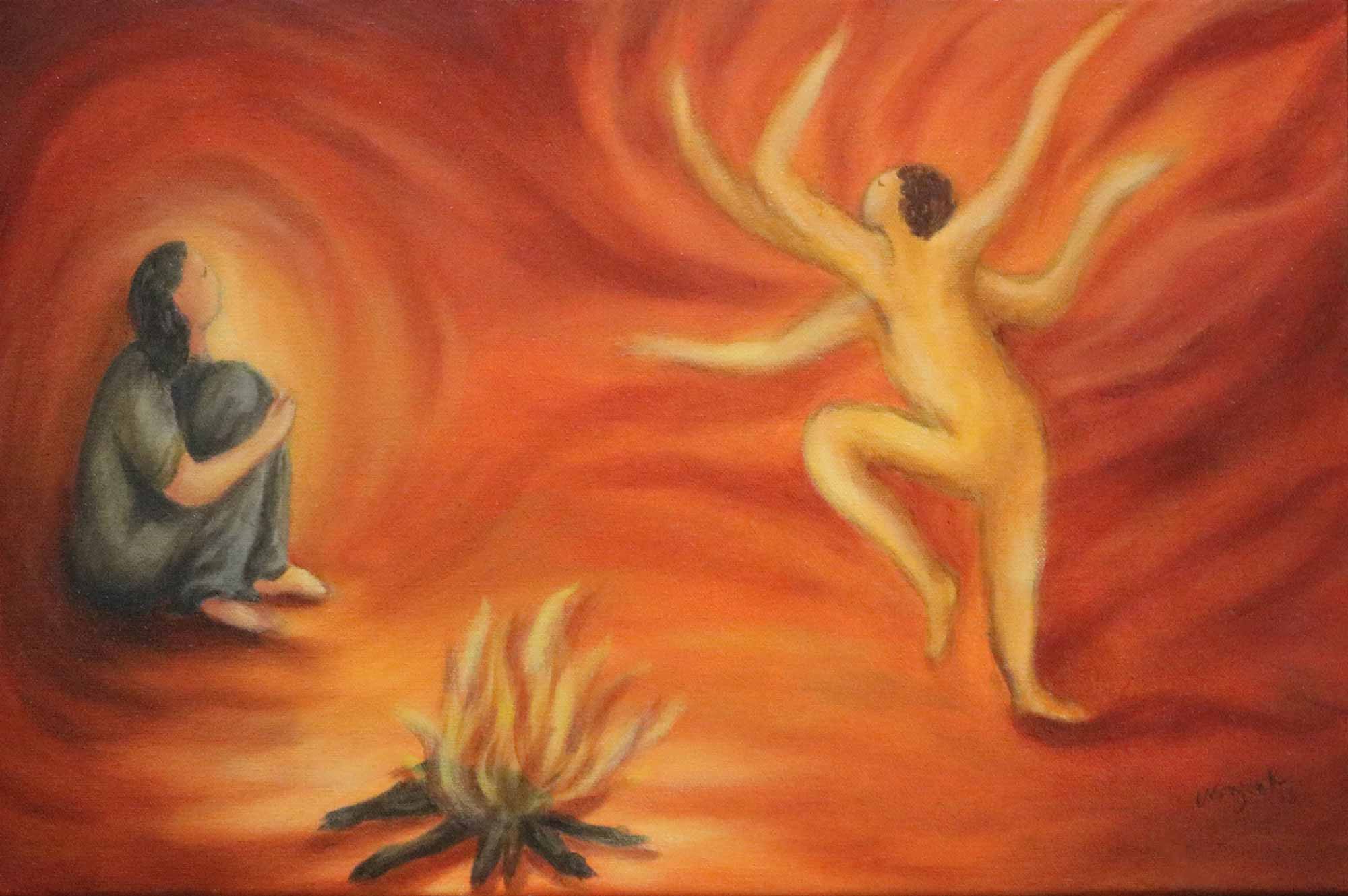 <em>Fire Dance</em>, 2016. Oil on canvas, 12 x 18 in. ( 30 x 46 cm)