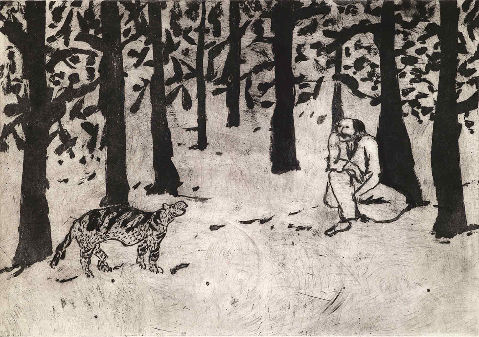 <em>Tiger I</em>, 1977. etching, A/P, 26 x 36 in. (59 x 84 cm)