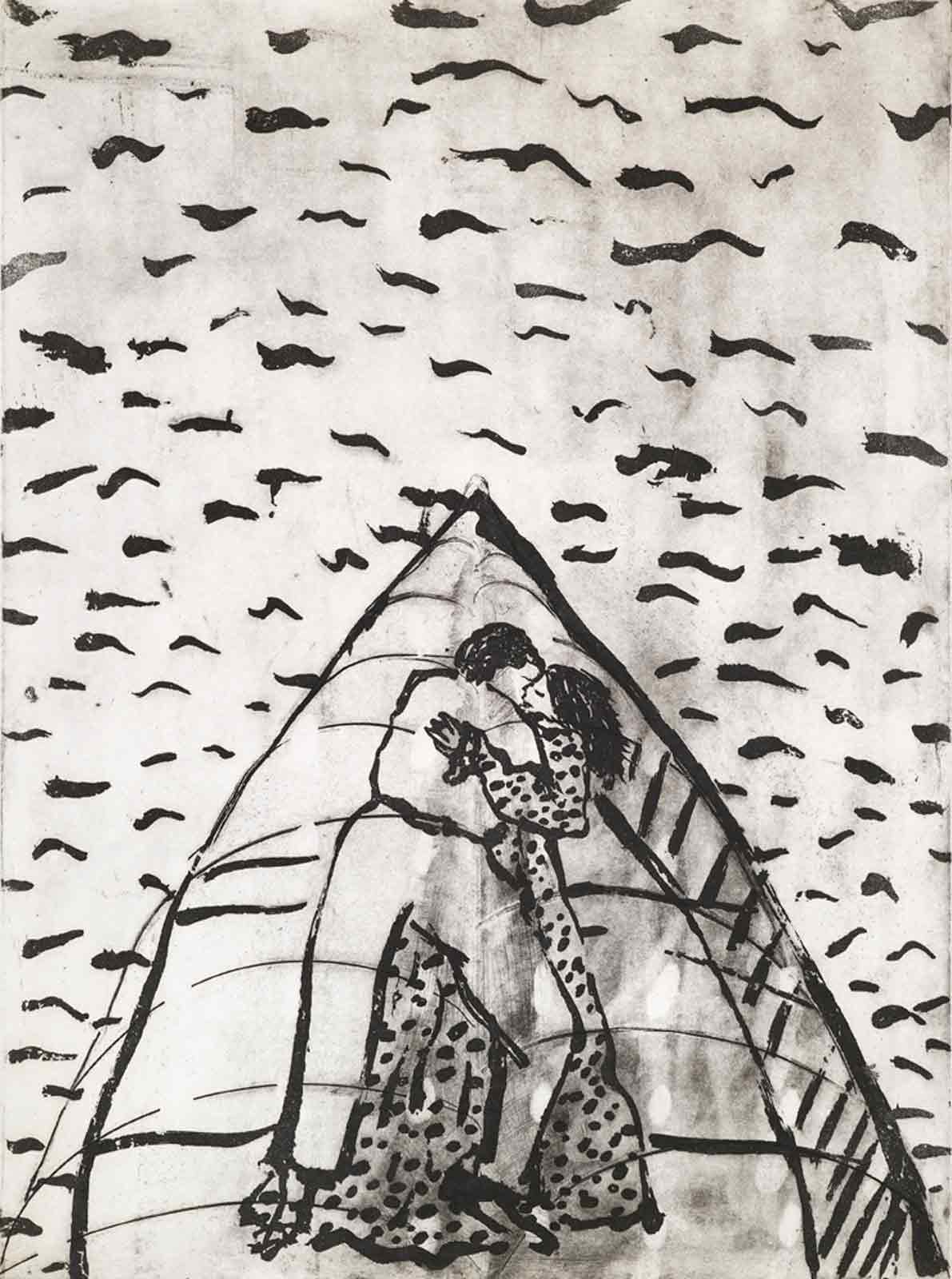<em>The Kiss</em>, 1978. Etching, 32  x 26 in. (61 x 45 cm)