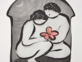 One Flower, 1997.  Etching, hand painted, 17 x 15 in. (45 x 38 cm)