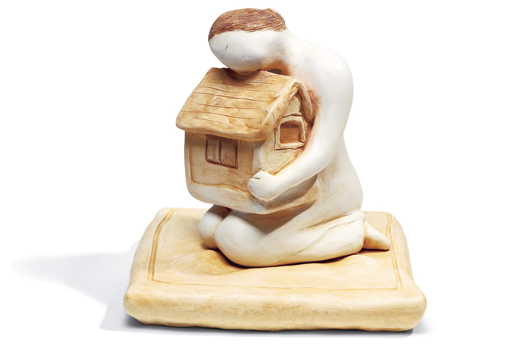 <em>House Within</em>, 2005. Hydro stone casting, Hand painted, 8 x 8 x 9 in. (21 x 21 x 23 cm)