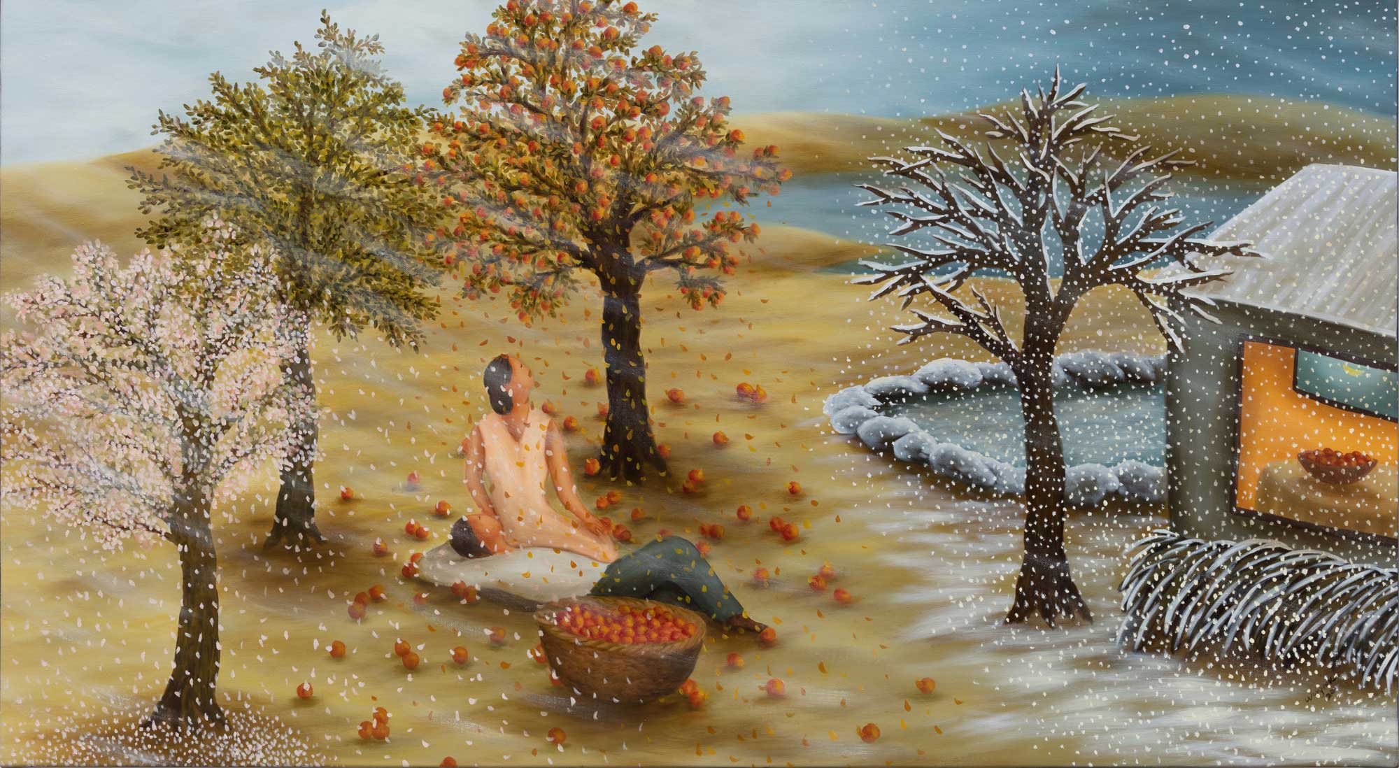 <em>For All Seasons I,</em> 2020. Oil on canvas, 32 x 58 in. (81 x 147 cm)