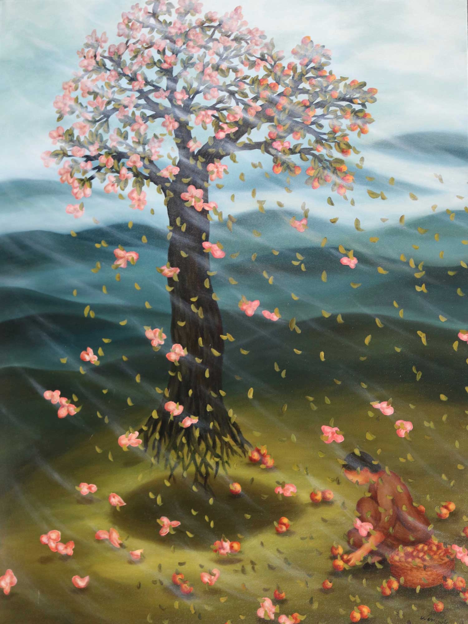 Tree of Hope, 2022. Oil on canvas, 48 x 36 in. (122 x 92 cm)