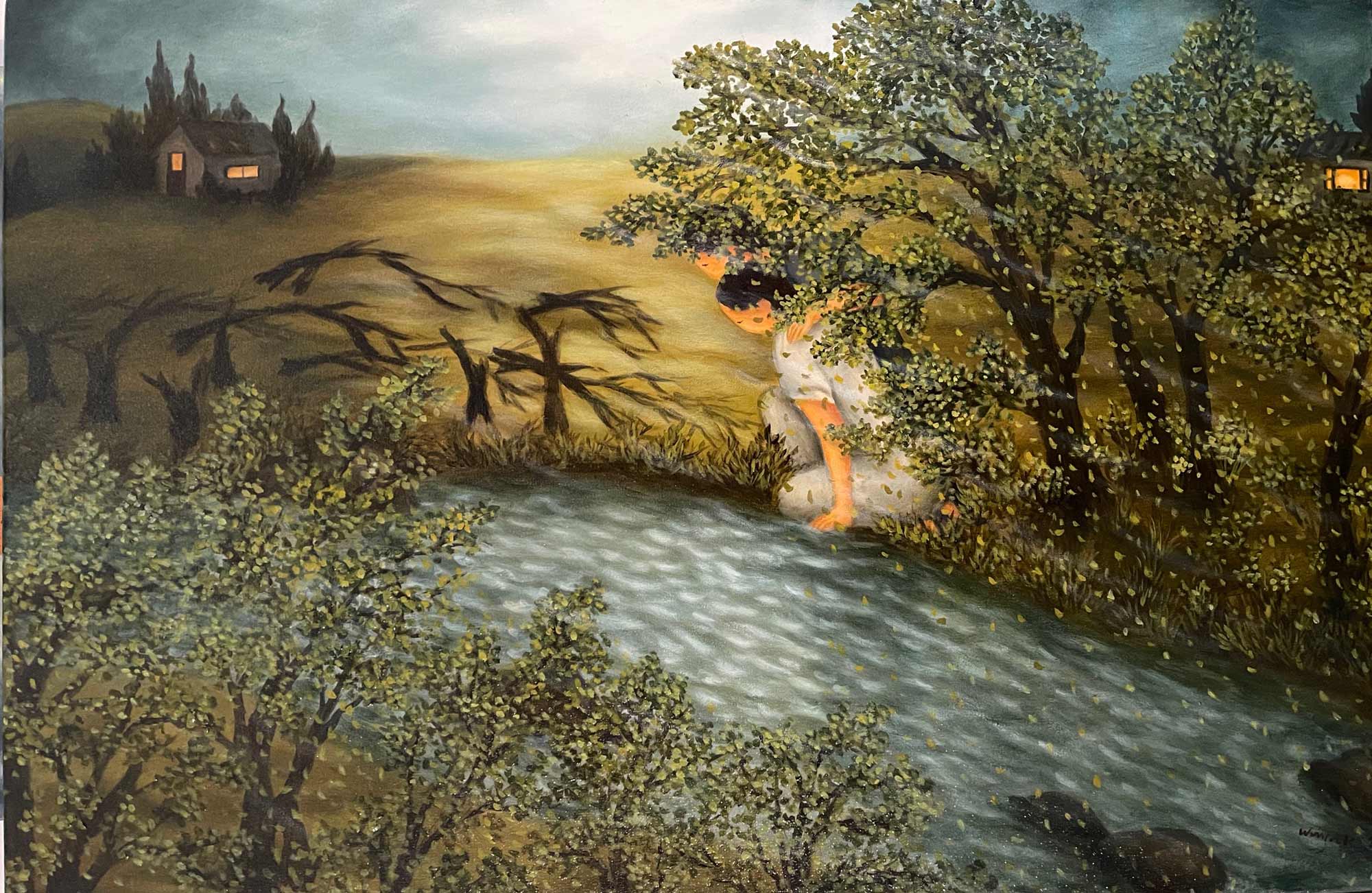 New Brook, 2020. Oil on canvas, 24 x 36 in. (61 x 92 cm)