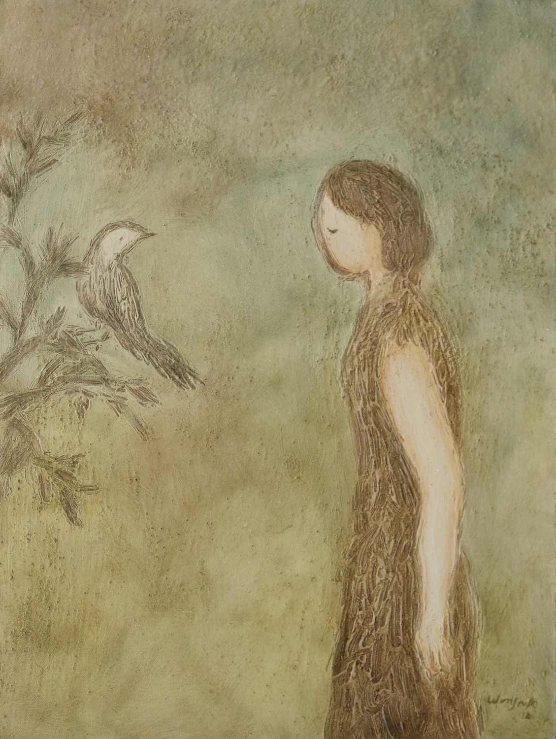 <em>Nightingale Cry</em>, 2012. Mixed media on canvas, 24 x 18 in. ( 61 x 46 cm)