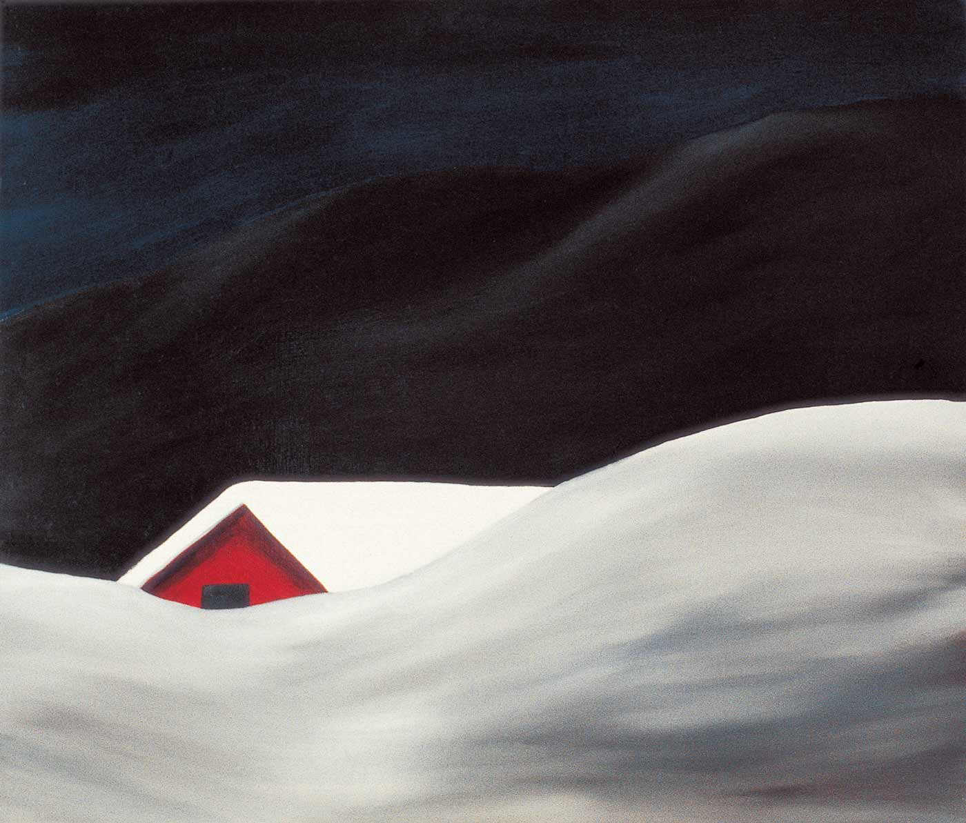 <em>Red House II</em>, 1989. Ink on canvas,  16 x 20 in. (41 x  51 cm)